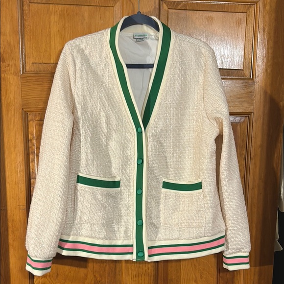 Ivy Storehouse Vintage Tweed Varsity Preppy Lined Jacket W/Pockets Sz Lg-EUC - Picture 1 of 7